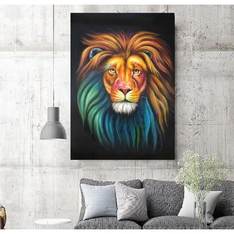 Maleri - Colorful Lion