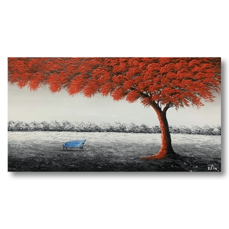 Maleri - Blue Bench